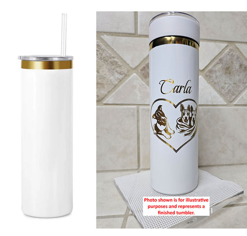 20oz Skinny Tumbler - Gold Engraving
