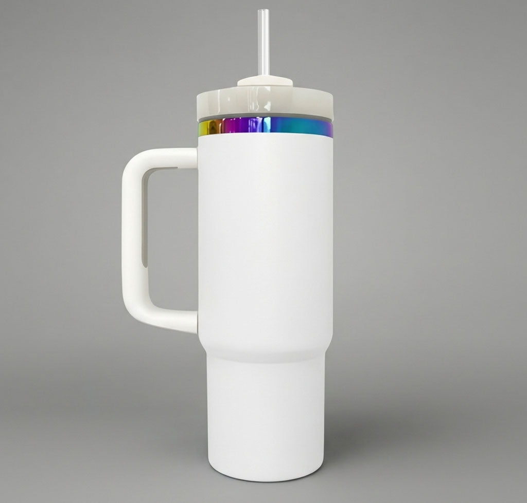 40oz Tumbler - Permanent Handle w/Colorful Engraving