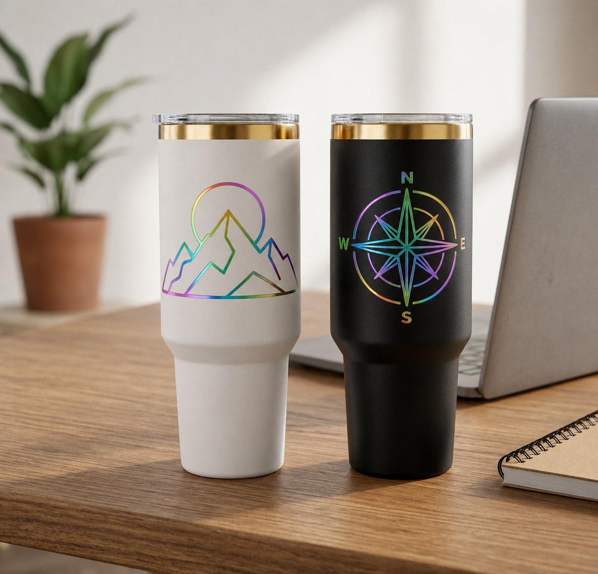 40oz Tumbler - Rainbow Engraving