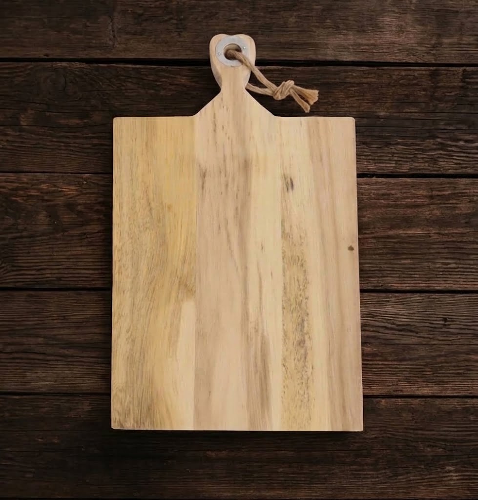 Acacia Cutting Board with Handle and Rope