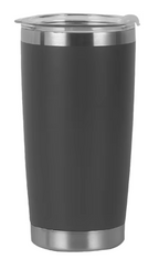 Gray 20 oz tumbler with clear lid
