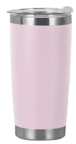 Light Pink 20 oz tumbler with clear lid