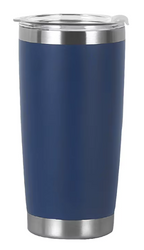 Navy 20 oz tumbler with clear lid