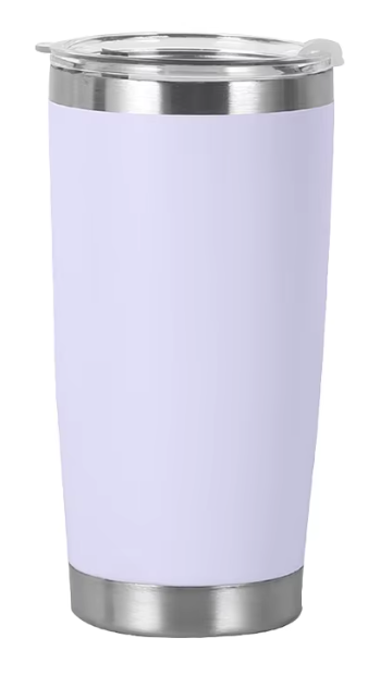 White 20 oz tumbler with clear lid