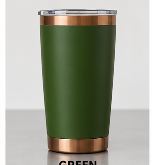 Green 20 oz copper accent tumbler