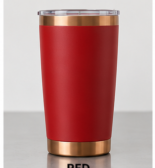 Red 20 oz copper accent tumbler