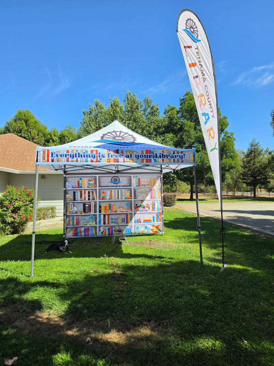 Custom Tehama County Library event canopy and display by MJS Solution LLC