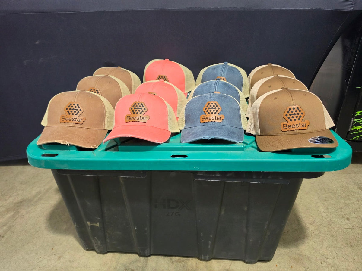 Bulk custom leather patch hats by MJS Solution LLC