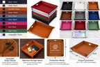 Leatherette valet tray color selection and product details
