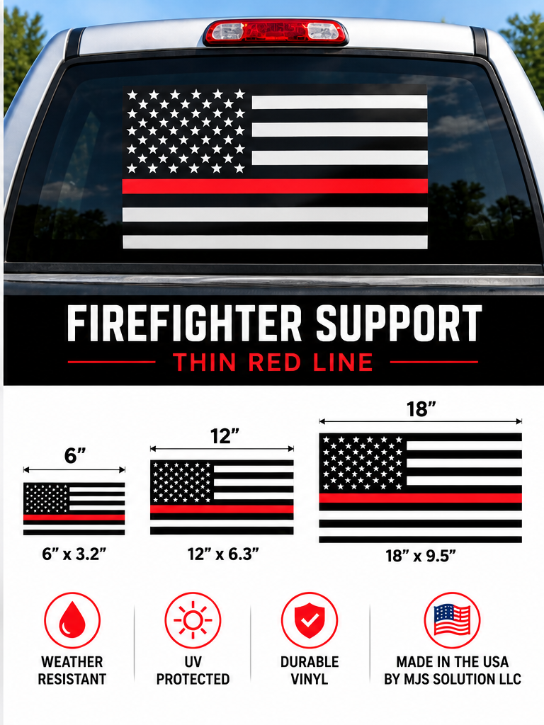 Firefighter Support Thin Red Line decal mockup