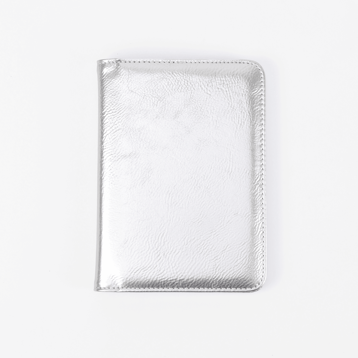 Metallic Silver leatherette passport wallet