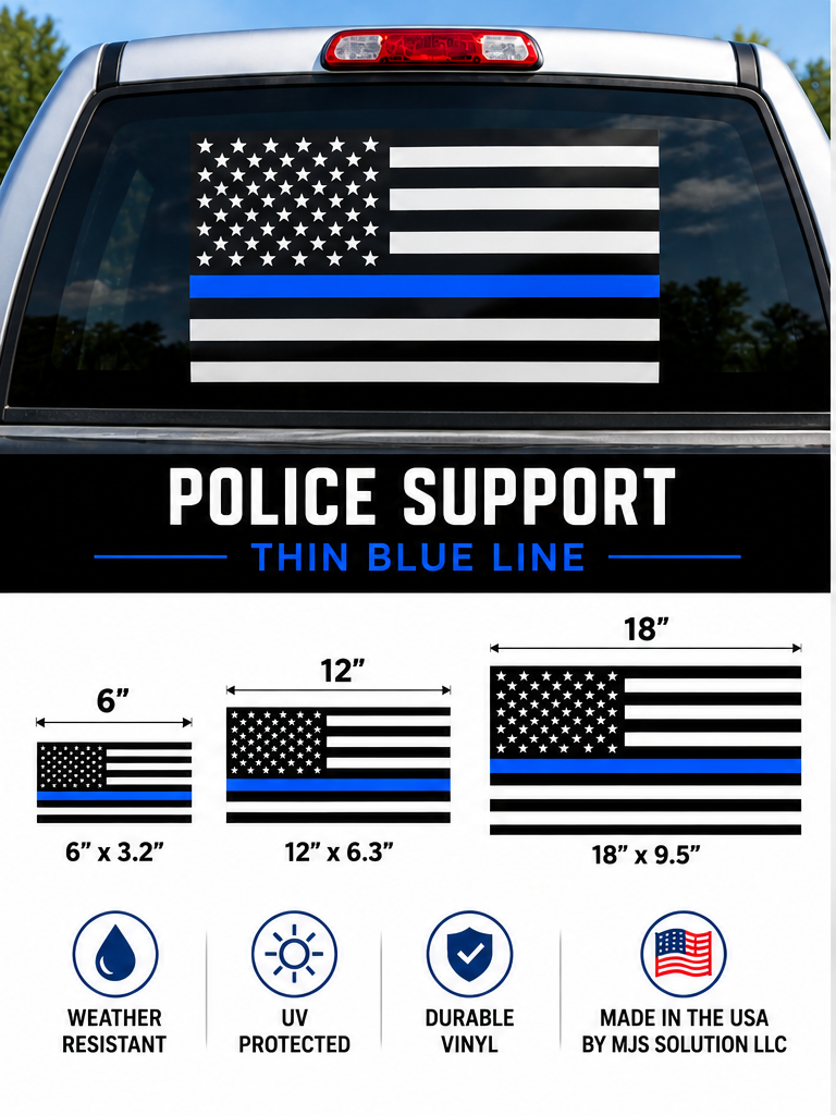 Police Support Thin Blue Line decal mockup
