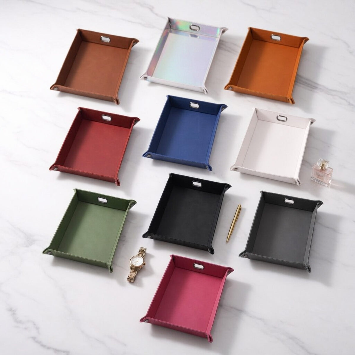 Leatherette Valet Tray — product photo from MJS Solution LLC