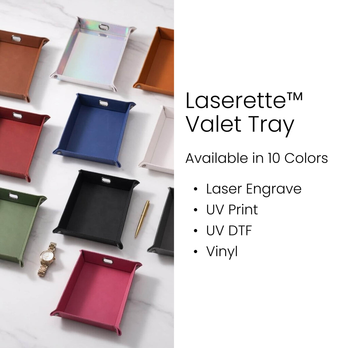 Leatherette Valet Tray — product photo from MJS Solution LLC