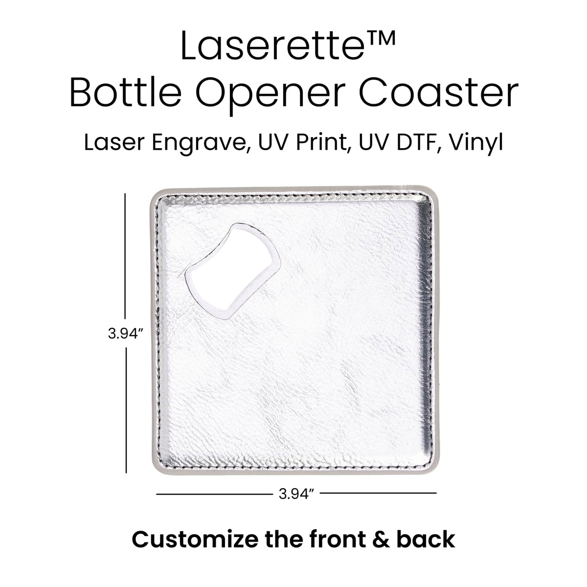 Laserette® Bottle Opener Coaster — product photo from MJS Solution LLC