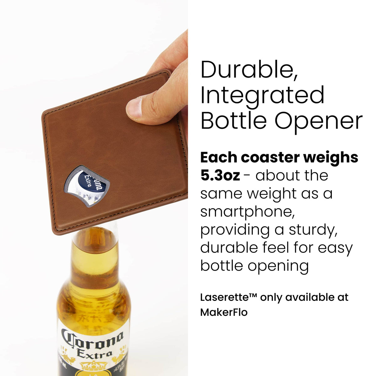 Laserette® Bottle Opener Coaster — product photo from MJS Solution LLC